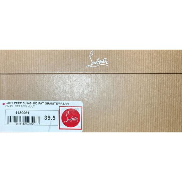 Christian Louboutin NIB Lady Peep Toe Stiletto Heel Platform Pumps 39.5 Granite